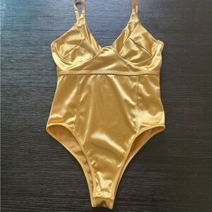 Gold Satin Bodysuit
